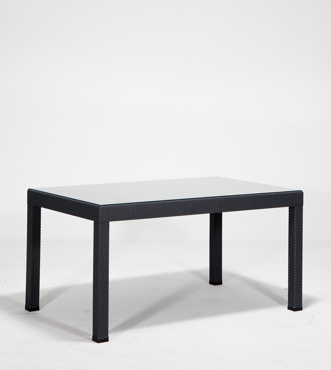 Rattan Camlı Large Masa - Çok Renkli Cappucino