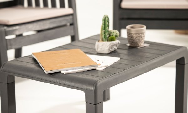 Lara Bahçe Balkon Oturma Grubu Minderli Antrasit