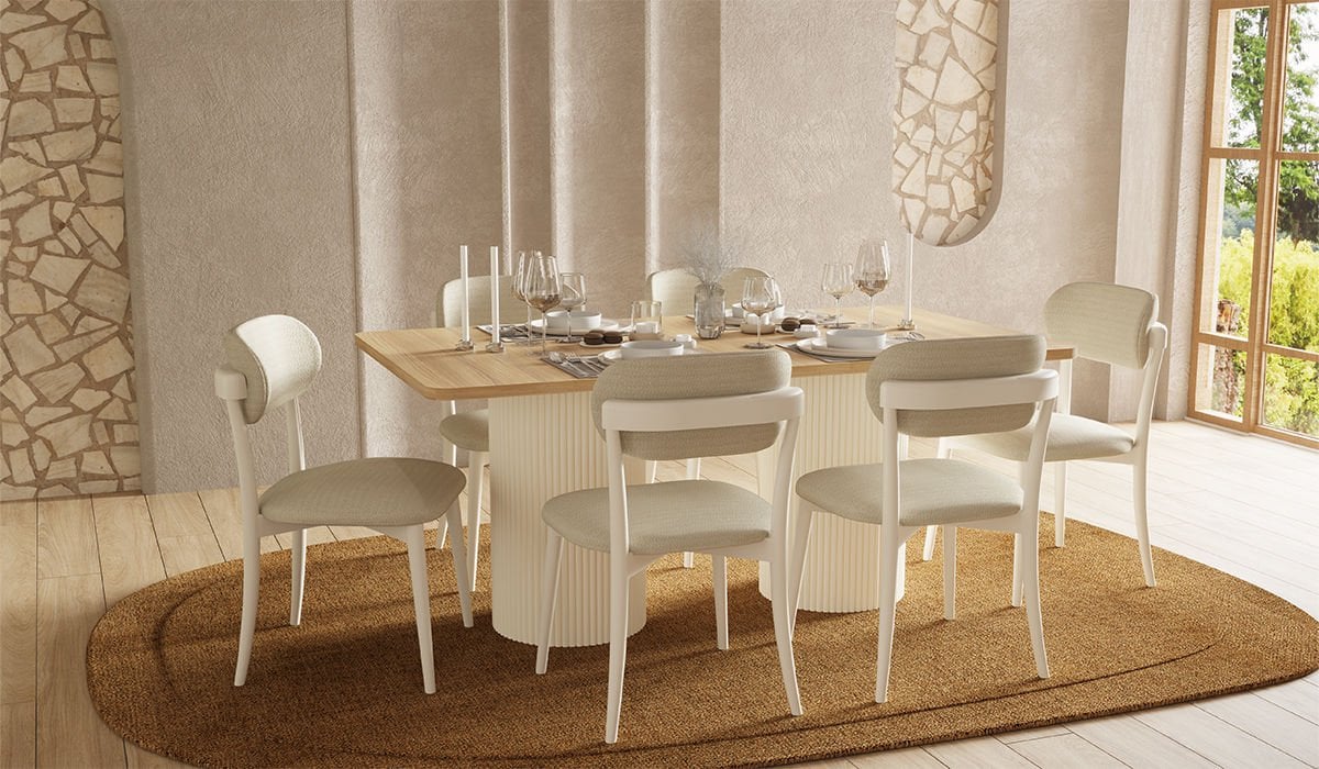 Bohem Plus Masa + 6 Adet Sandalye Takımı - Aytaşı