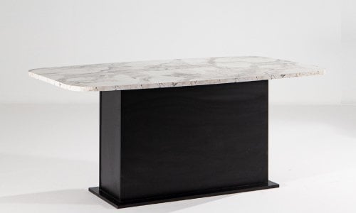 Etna Masa Efes Beyaz Mermer & Siyah