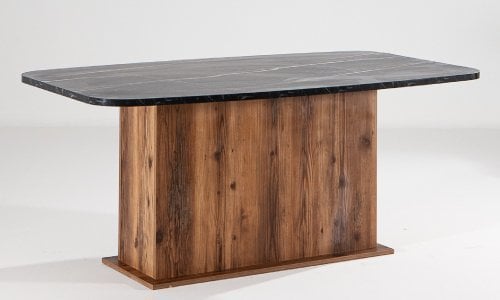 Etna Masa Sonata Siyah Mermer & Lidya Ceviz