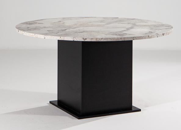 Dora Masa Efes Beyaz Mermer & Siyah