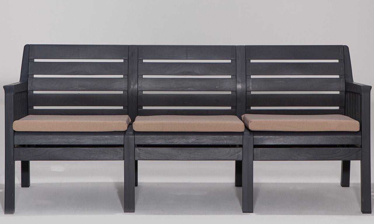 Lara Üçlü Koltuk Minderli Antrasit