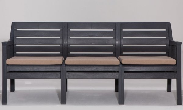 Lara Üçlü Koltuk Minderli Antrasit