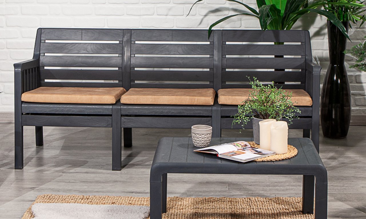 Lara Üçlü Koltuk Minderli Cappucino