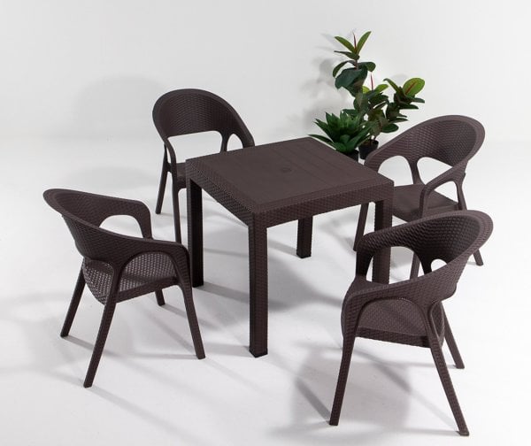 Garden Rattan Masa Seti Antrasit