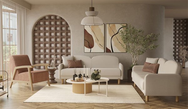 Eco Bohem Midi Koltuk Takımı Krem