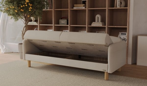Eco Bohem Üçlü Koltuk Krem
