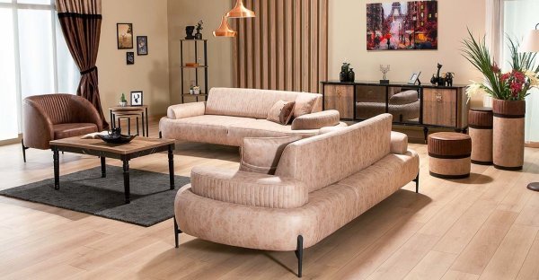 Cross Midi Koltuk Takımı Gold Ayak