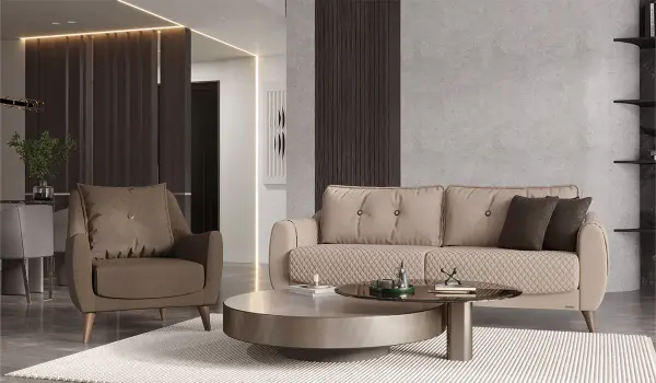 Olivya Koltuk Takımı - Krem