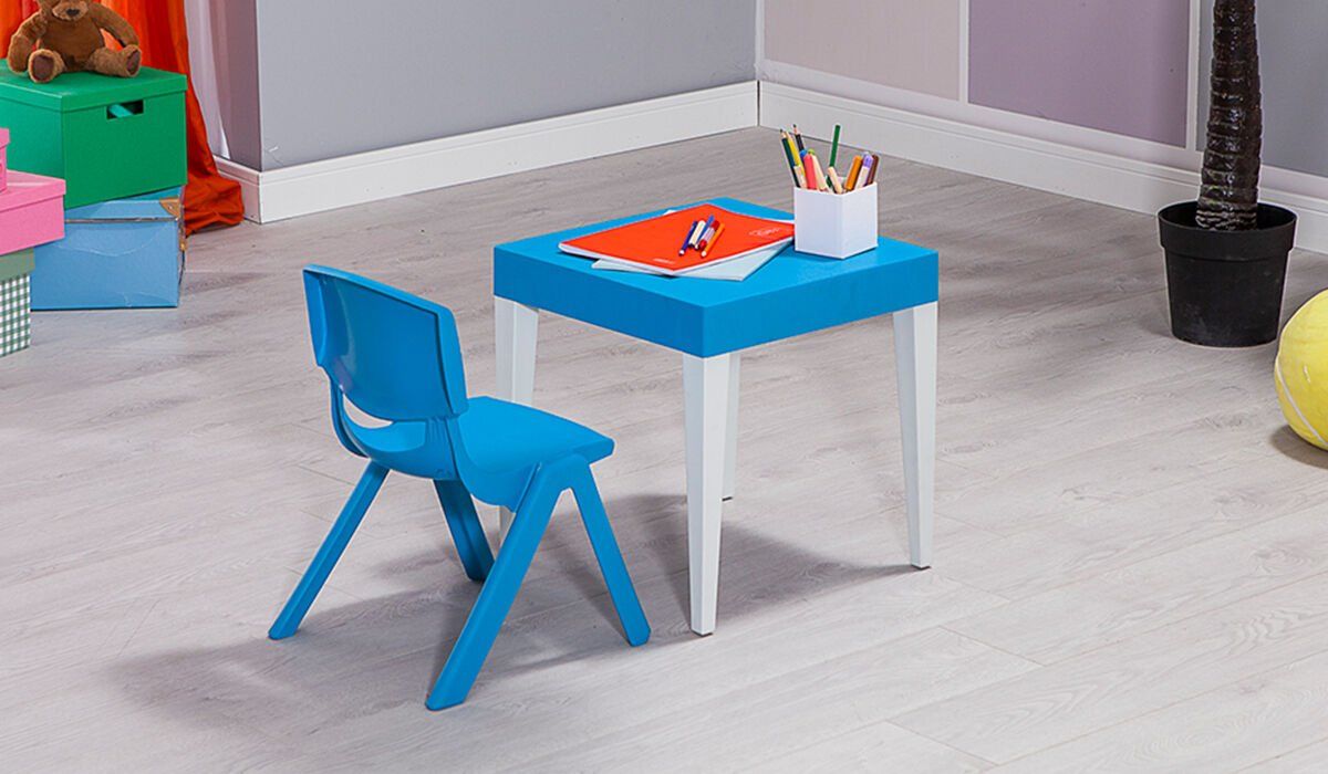Junior Kare Çocuk Aktivite Masa Seti 2 Mavi