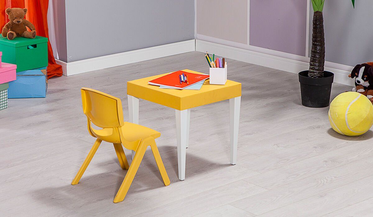 Junior Kare Çocuk Aktivite Masa Seti 2 Sarı
