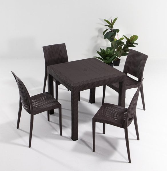 Rattan Masa Seti Antrasit