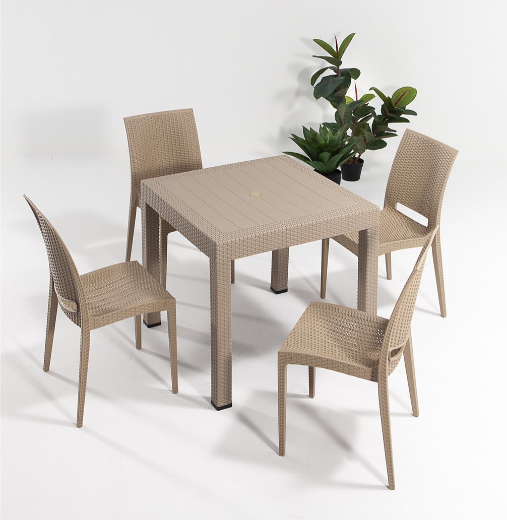 Rattan Masa Seti Cappucino