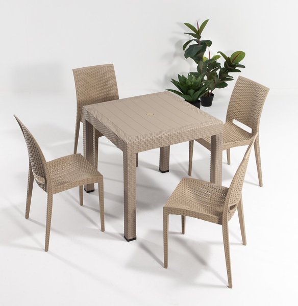 Rattan Masa Seti Cappucino