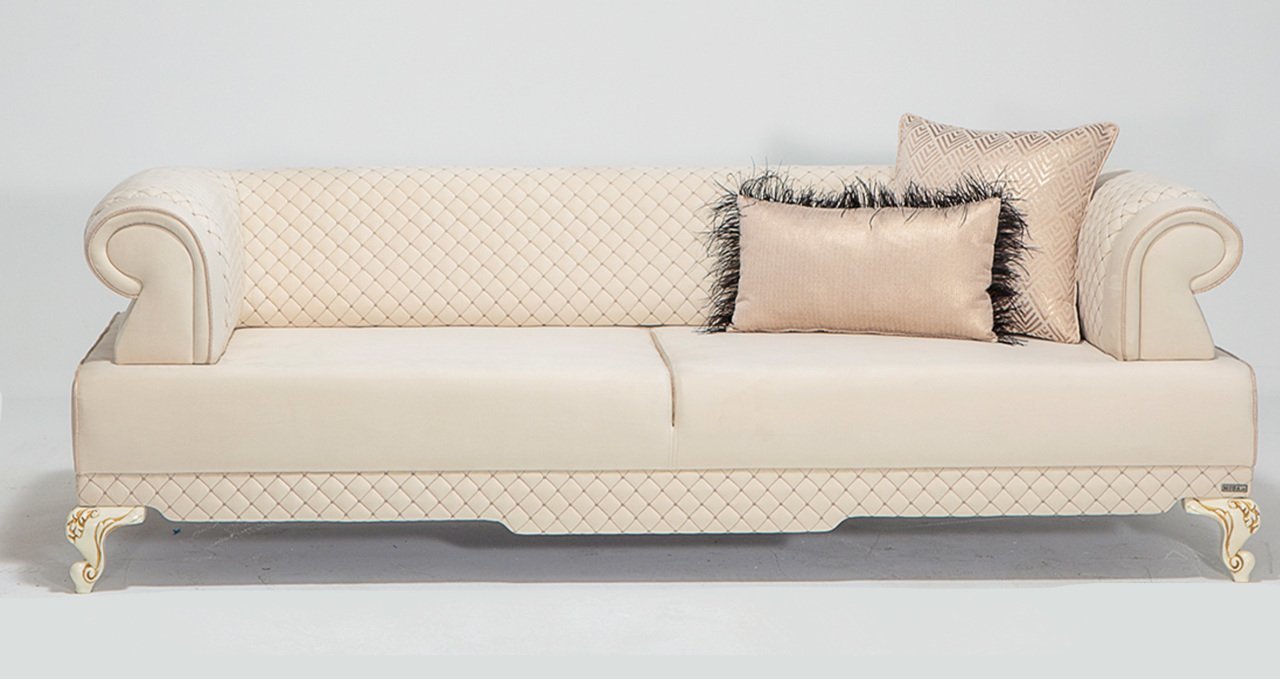 Hürrem Üçlü Kanepe Krem