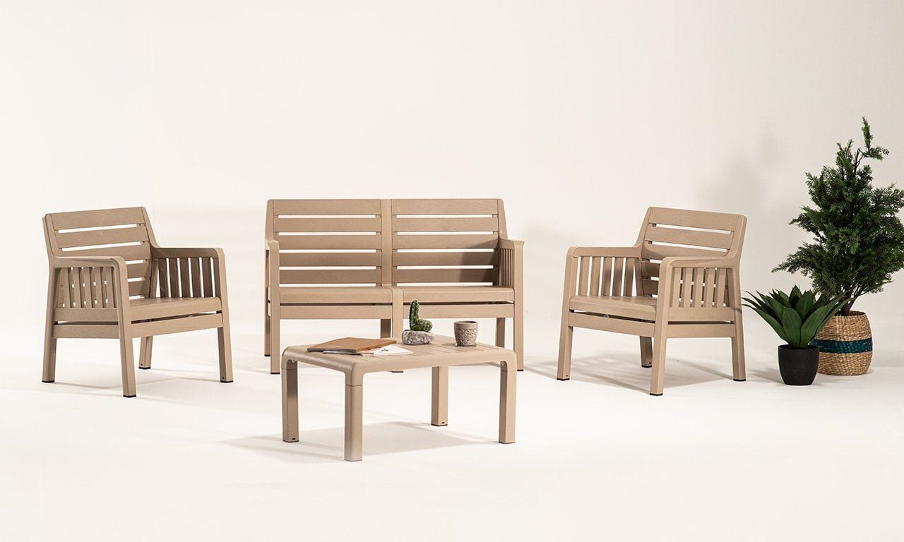 Lara 2+1+1 S Bahçe Oturma Grubu (Mindersiz) Cappucino