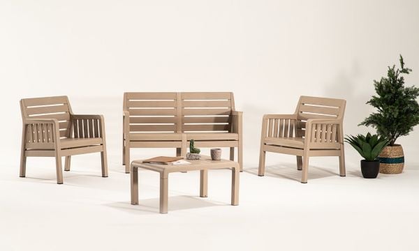 Lara 2+1+1 S Bahçe Oturma Grubu (Mindersiz) Cappucino