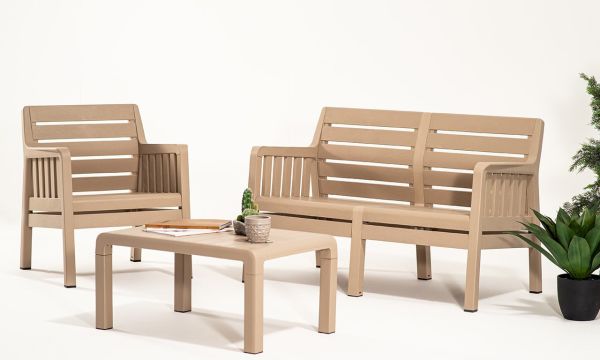 Lara 2+1+1 S Bahçe Oturma Grubu (Mindersiz) Cappucino