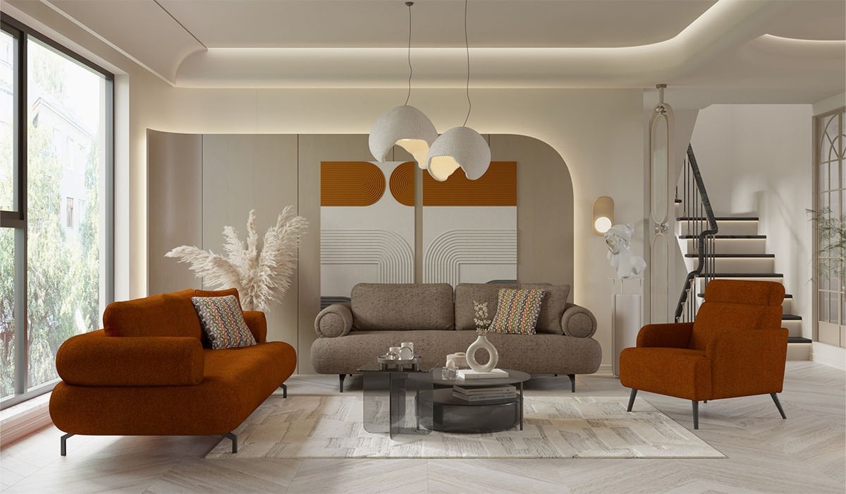 Palvin Midi Koltuk Takımı - Turuncu