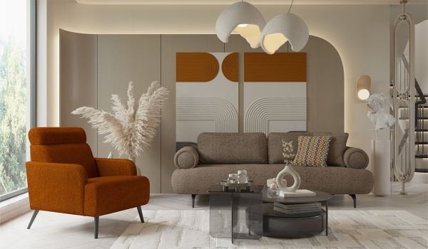 Palvin Midi Koltuk Takımı - Turuncu