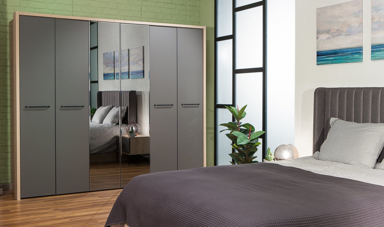 Milano 6 Kapaklı Aynalı Gardırop