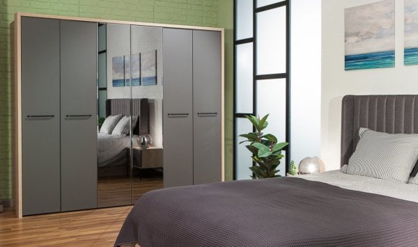 Milano 6 Kapaklı Aynalı Gardırop