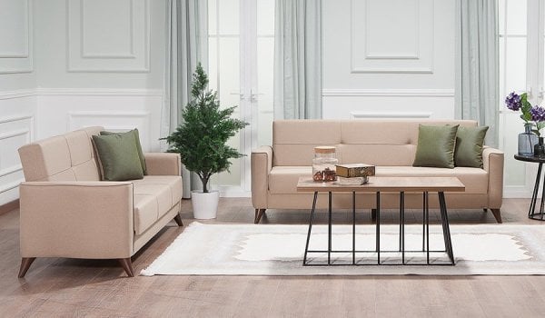 Star Midi Koltuk Takımı Krem-Yeşil