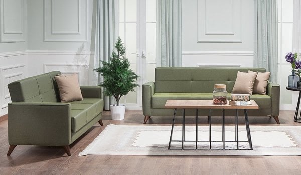 Star Midi Koltuk Takımı Yeşil-Krem