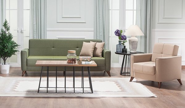 Star Midi Koltuk Takımı Yeşil-Krem