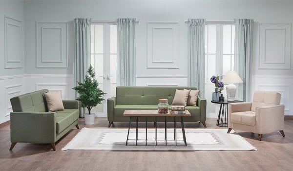 Star Midi Koltuk Takımı Yeşil-Krem