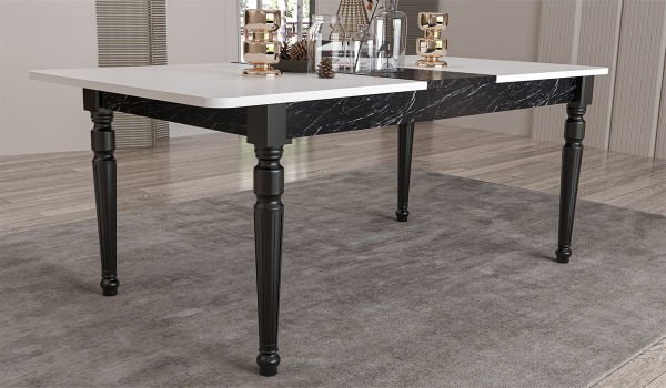 Beyaz Avrupa Yemek Odası Masa