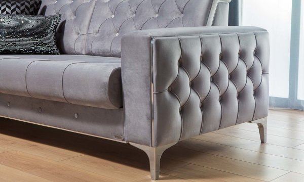 Vivaldi Midi Koltuk Takımı Gri-Krom Ayak