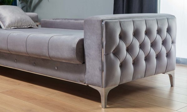 Vivaldi Midi Koltuk Takımı Gri-Krom Ayak