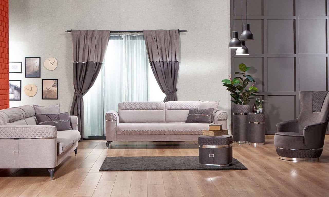 Veyron Midi Koltuk Takımı (3+3+1) Gri