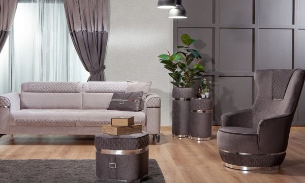 Veyron Midi Koltuk Takımı (3+3+1) Gri