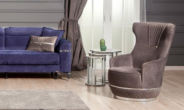 Veyron Midi Koltuk Takımı (3+3+1) Mavi