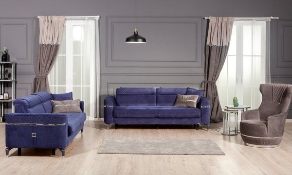Veyron Midi Koltuk Takımı (3+3+1) Mavi