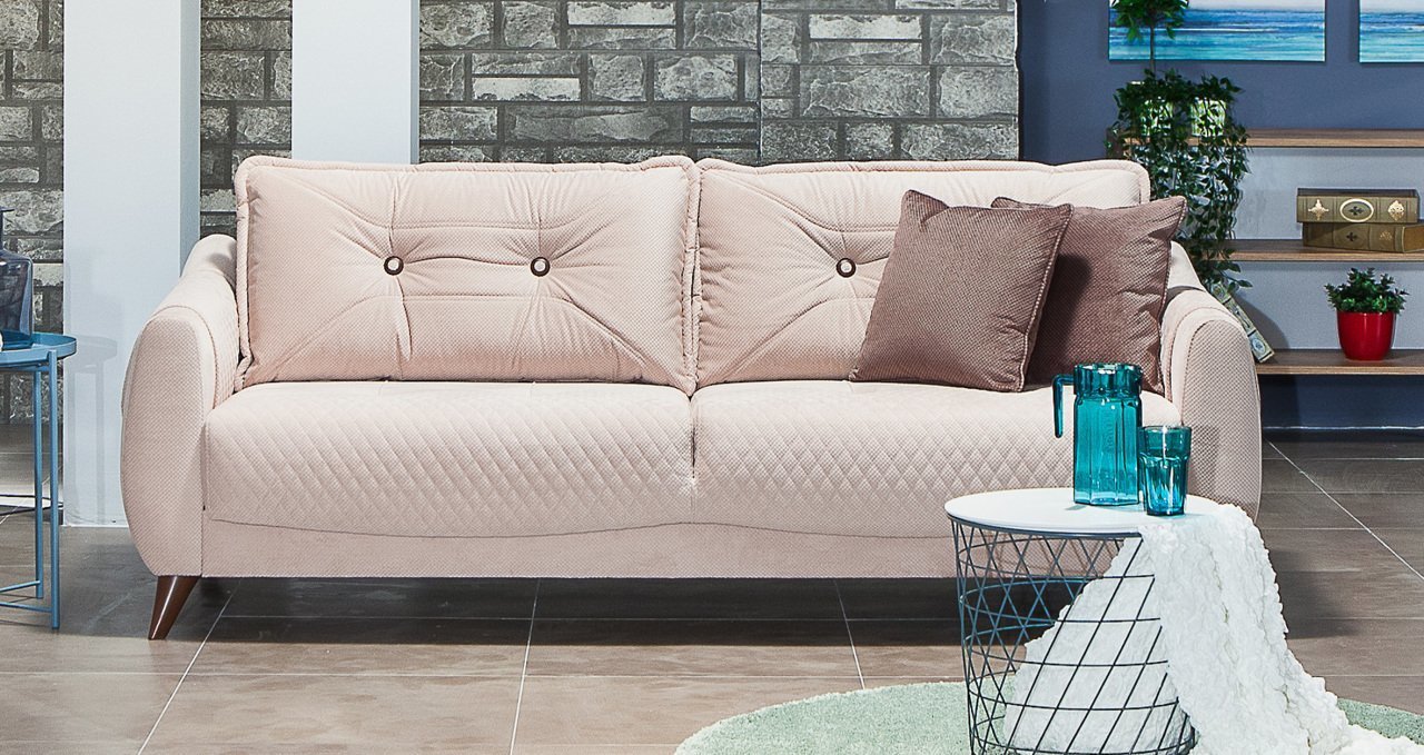 Olivya Üçlü Koltuk Krem