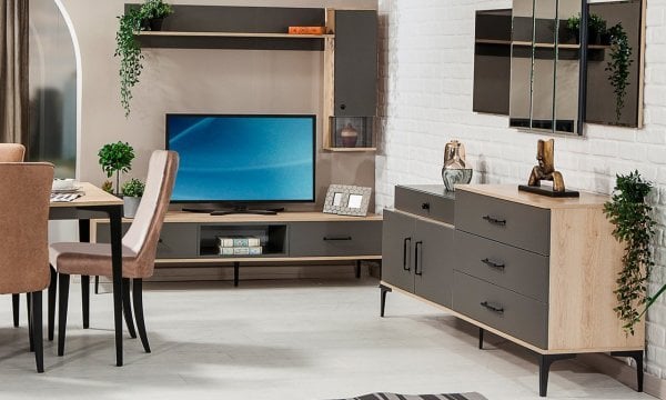 Milano Yemek Odası Takımı Tv Ünitesi Üst Modül