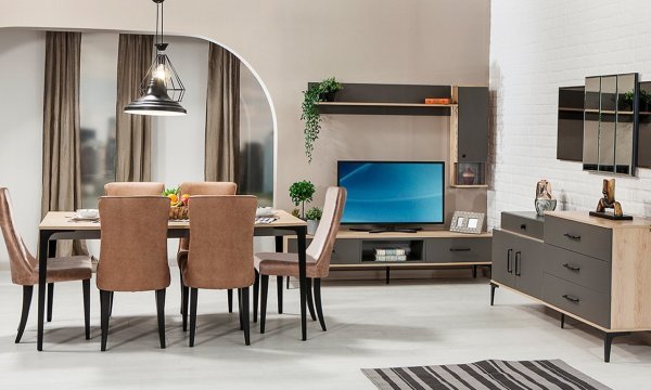 Milano Yemek Odası Takımı Tv Ünitesi Üst Modül