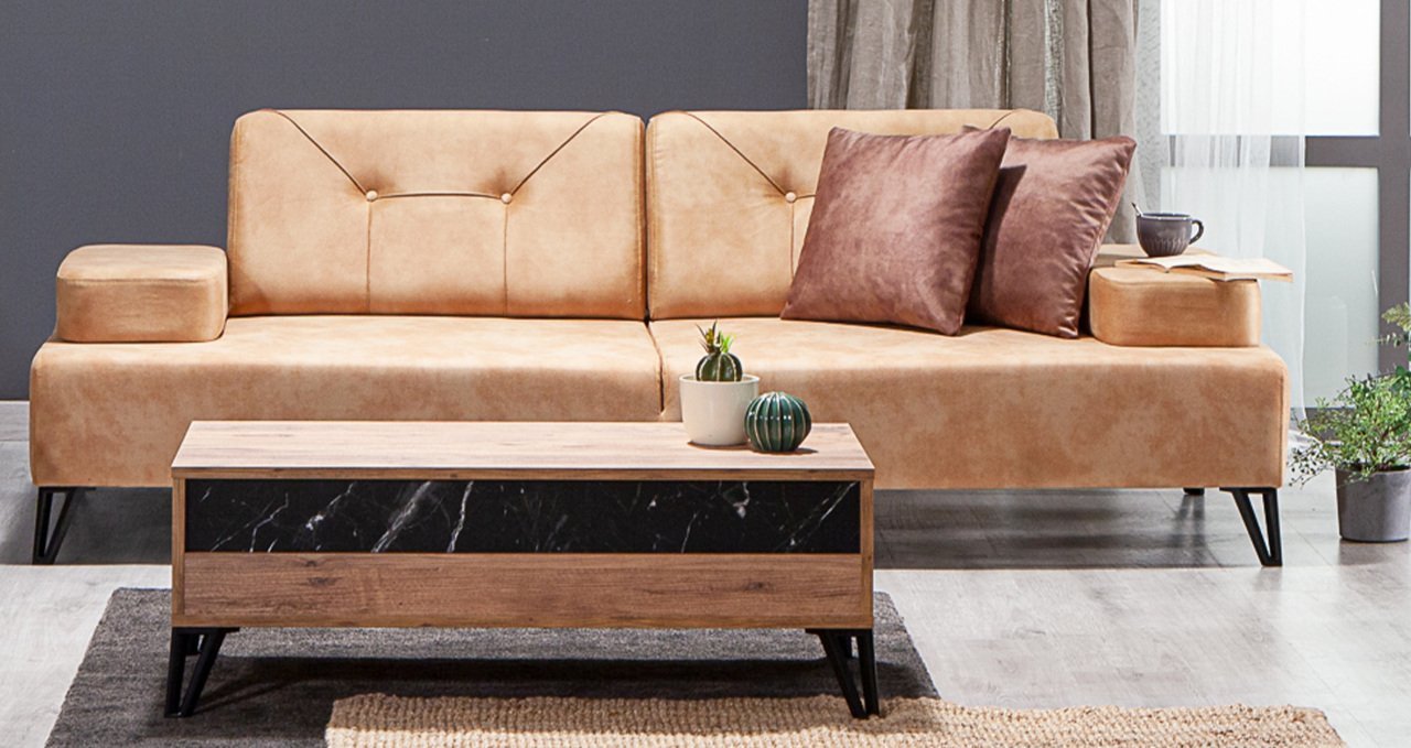 Avrupa İkili Kanepe Sarı