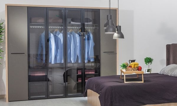 Milano Yatak Odası Takımı (Camlı) Kapaklı Gardırop