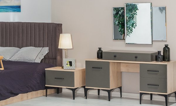 Milano Yatak Odası Takımı (Camlı) Kapaklı Gardırop