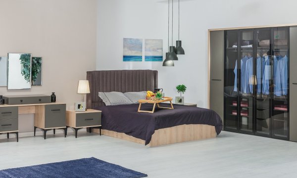 Milano Yatak Odası Takımı (Camlı) Komodin