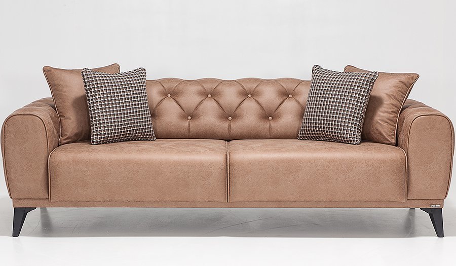 Milano Üçlü Kanepe Kahve