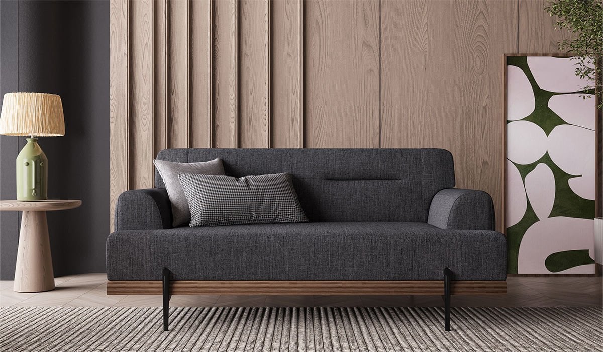 Linen İkili Koltuk Antrasit