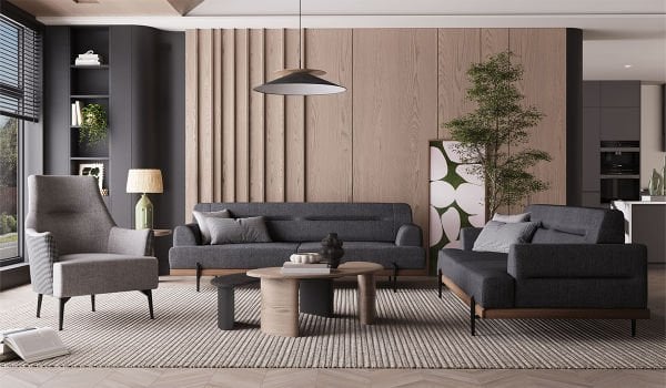 Linen Midi Koltuk Takımı Antrasit