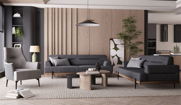 Linen Midi Koltuk Takımı Antrasit