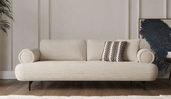 Palvin Üçlü Koltuk Krem